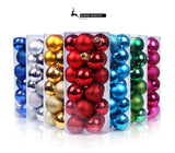 24 Pieces Electroplated Plastic Christmas Tree Pendants, Fruit Green 3cm Colorful Balls for Christmas Display and Halloween Tabletop Ornament