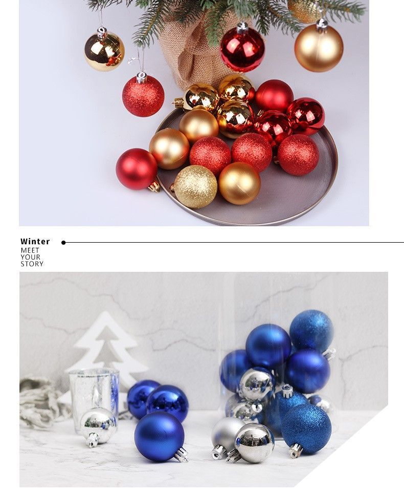 24 Pieces Electroplated Plastic Christmas Tree Pendants, Fruit Green 3cm Colorful Balls for Christmas Display and Halloween Tabletop Ornament