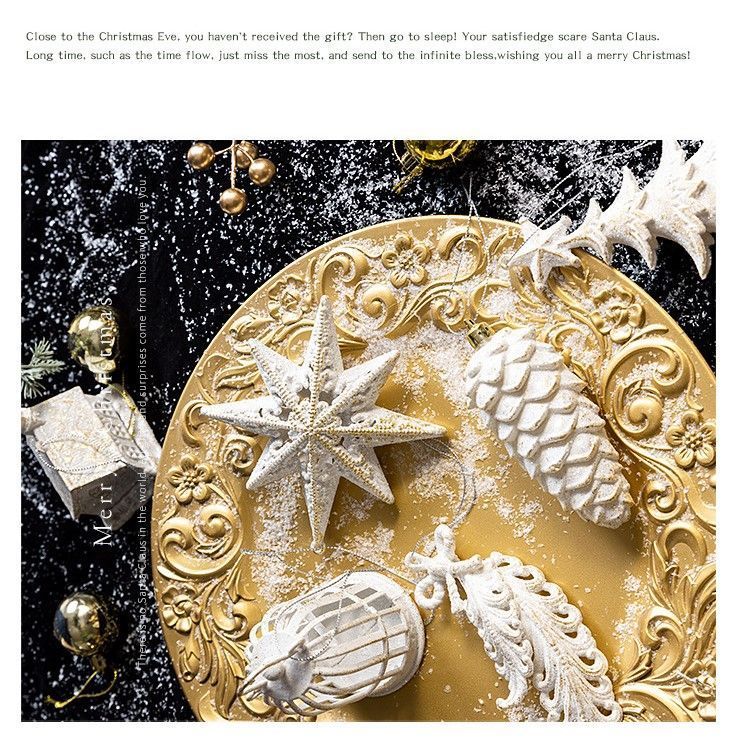 White Gold Bowknot Christmas Decor Pendants, Set of 3, Christmas & Halloween Party Scene Decoration, Classic Xmas Tree Accessory, Exquisite Gift Box Filler Ornament