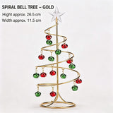 Tabletop Iron Spiral Bell Christmas Tree, Golden Finish, Christmas & Halloween Party Desktop Decor, Compact Simulation Festive Ornament, Thoughtful Small Holiday Present
