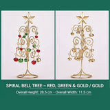 Tabletop Iron Spiral Bell Christmas Tree, Golden Finish, Christmas & Halloween Party Desktop Decor, Compact Simulation Festive Ornament, Thoughtful Small Holiday Present