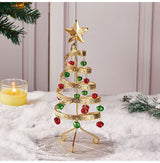 Tabletop Iron Spiral Bell Christmas Tree, Golden Finish, Christmas & Halloween Party Desktop Decor, Compact Simulation Festive Ornament, Thoughtful Small Holiday Present