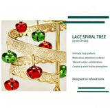 Tabletop Iron Spiral Bell Christmas Tree, Golden Finish, Christmas & Halloween Party Desktop Decor, Compact Simulation Festive Ornament, Thoughtful Small Holiday Present