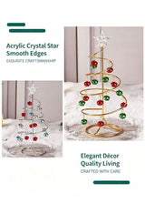 Tabletop Iron Spiral Bell Christmas Tree, Golden Finish, Christmas & Halloween Party Desktop Decor, Compact Simulation Festive Ornament, Thoughtful Small Holiday Present