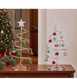 Swirl Bell Iron‑art Mini Christmas Tree, Red‑Green‑Gold Combination, Christmas & Halloween Party Table Centerpiece, Vintage Style Desktop Festive Ornament, Lovely Holiday Giveaway Gift