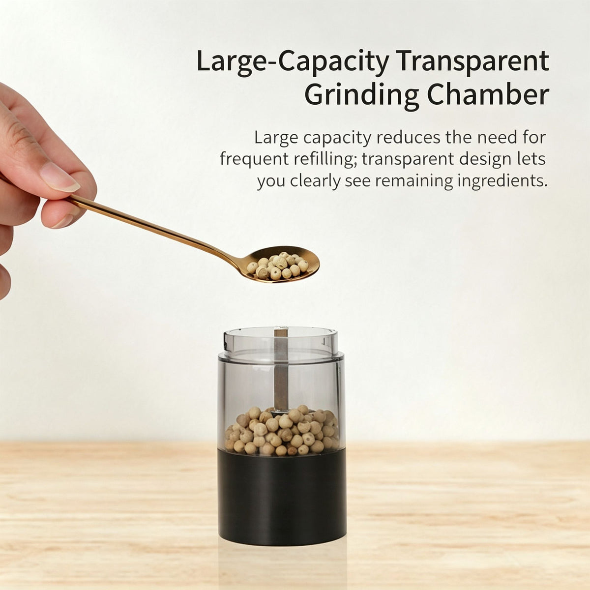 Rechargeable Black 2-Pack | Electric Pepper Salt Grinder Set | Christmas Family Feast Gift | Complete Set with Storage Base Cleaning Brush & Charging Cable