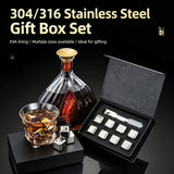 Reusable Chilling Ice Stone Gift Set | Holiday Wine Accessory | Original Color 8‑Pack With Silicone Tongs,EVA Tray,Gift Box & Velvet Pouch