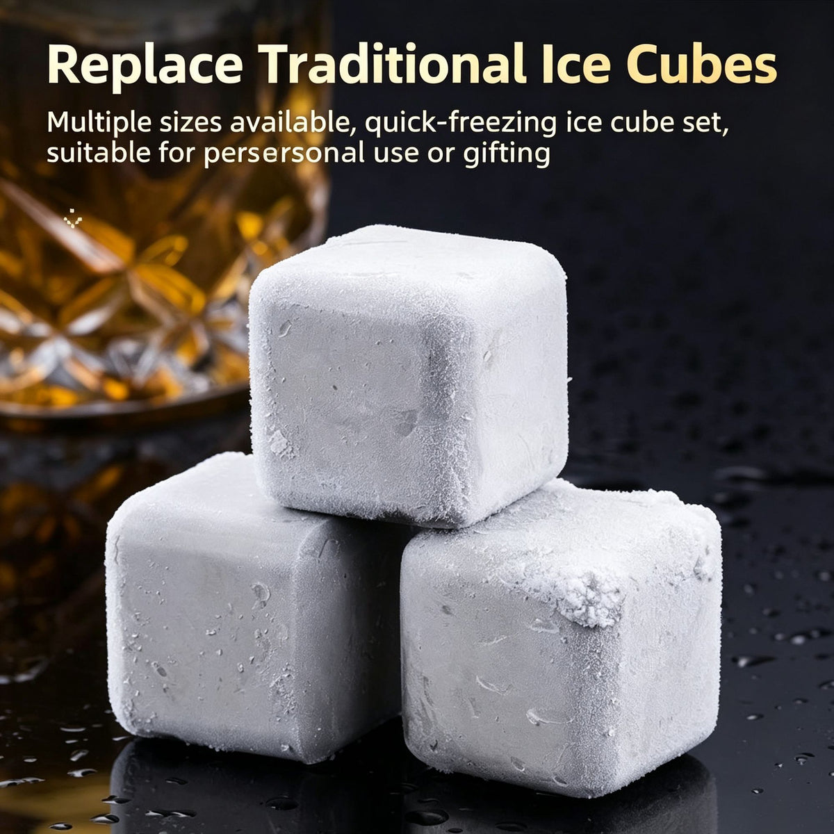 Reusable Chilling Ice Stone Gift Set | Holiday Wine Accessory | Original Color 8‑Pack With Silicone Tongs,EVA Tray,Gift Box & Velvet Pouch