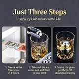Reusable Chilling Ice Stone Gift Set | Holiday Wine Accessory | Original Color 8‑Pack With Silicone Tongs,EVA Tray,Gift Box & Velvet Pouch