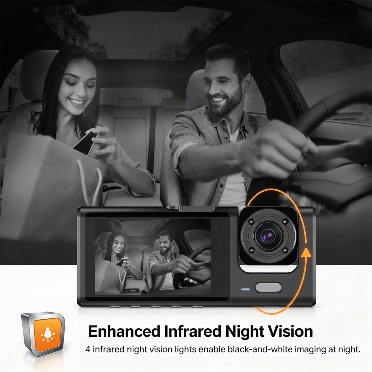 2‑Inch Screen HD Car Dash Cam Dual Front & Interior Lens With 32G Memory Card Night Vision Parking Monitor Mobile Recording, Practical Holiday Gift For Car Owners Halloween Christmas Car Gadget