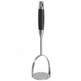 Ebony Wood Grip SUS304 Potato Ricer Oval Frame Mash Tool with Hanging Loop Smooth Puree for Pumpkin Prep Halloween 1pc