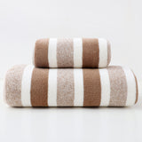 Camel Star Print & Wide Stripe 8pc Towel Collection Soft Plush Bath Towel Hand Towel Washcloth Spa Shower Guest Set