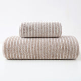 Camel Star Print & Wide Stripe 8pc Towel Collection Soft Plush Bath Towel Hand Towel Washcloth Spa Shower Guest Set