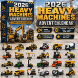 24 Days Heavy Machines Excavator Blind Box Style B Countdown Calendar Toy 26x18x3cm Acrylic Display Stand Xmas Gift