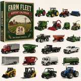 Farm Fleet Blind Box 24 Miniature Tractors Harvesters & Trucks 26x18x3cm 3mm Acrylic Display Board Christmas Countdown Gift