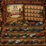 Farm Vehicle Blind Box Advent Calendar 24 Pull-Out Drawers Windmill Barn Scene 26x18x3cm 3mm Acrylic Stand Xmas Countdown