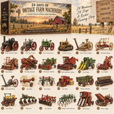 Antique Farm Equipment Blind Box Collector Edition 24 Vintage Mini Machines Steam Tractor Thresher Models 26x18x3cm Acrylic Stand Gift
