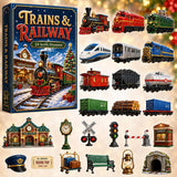 Countdown to Christmas Rail Station Playbox 24 Reveal Windows High-Speed Train Blind Box 26x18x3cm 3mm Acrylic Ornaments Set
