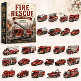 Fire Rescue 24 Vehicle Advent Calendar Fire Truck Model Collection 26x18x3cm 3mm Acrylic Inserts Countdown Gift