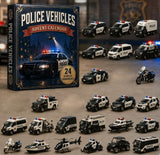 Police Vehicle Blind Box Style B 24 Acrylic Ornaments 26x18x3cm 3mm Thick Patrol Car Helicopter Boat Models Holiday Gift for Him