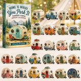 Home Is Where You Park It Teardrop Camper Caravan Ornament Collection 24 Pcs 26x18x3cm 3mm Acrylic Tabletop Countdown Display Xmas Gift