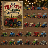 Collector's Tractor Checklist Advent Box 24 Flat Acrylic Farm Machine Ornaments 26x18x3cm 3mm Rustic Windmill Artwork Holiday Surprise