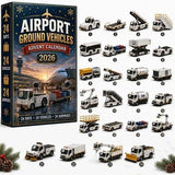 Airport Tarmac Support Fleet Mystery Box 24 Ground Handling Vehicles Tug Bus Loader Tanker Models 26x18x3cm 3mm Acrylic Build Xmas Gift