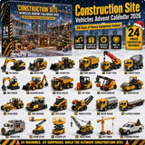 Build the Ultimate Construction Site 2026 Advent Blind Box 24 Heavy Machines Dozer Crane Mixer 26x18x3cm 3mm Acrylic Kit Xmas Gift