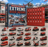Vol.03 Extreme Rescue Machines 24-Vehicle Advent Calendar 26x18x3cm 3mm Acrylic Insert Box Red Helicopter Hovercraft Snowmobile Countdown Display