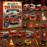 Aerial Ladder Fire Engine 24-Day Surprise Reveal Box Firefighter Station Charm Collection 26x18x3cm 3mm Acrylic Panel Xmas Gift