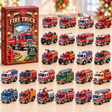 Tabletop Ladder Truck Diorama Peek-A-Day Countdown Box 24 Acrylic Fire Engine Ornaments 26x18x3cm 3mm Thick Style C Decor Gift