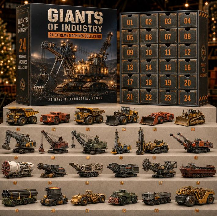 Giant Mining Rigs 24 Numbered Drawer Display Box 26x18x3cm 3mm Acrylic Inserts Industrial Machine Blind Box Desk Ornament Xmas Gift