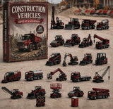 Book-Style 24 Pocket Reveal Red Construction Lorry Blind Box 26x18x3cm 3mm Acrylic Site Fleet Miniatures Christmas Present
