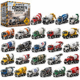 Concrete Mixer Truck 24 Unique Models Flip-Open Countdown Case 26x18x3cm 3mm Acrylic Ornament Holders Christmas Tabletop Display