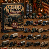 Go-Anywhere Off-Road Heavy Truck Model Calendar One-a-Day Unwrap 26x18x3cm 3mm Acrylic Holder Rugged Terrain Haulers Xmas Gift for Him