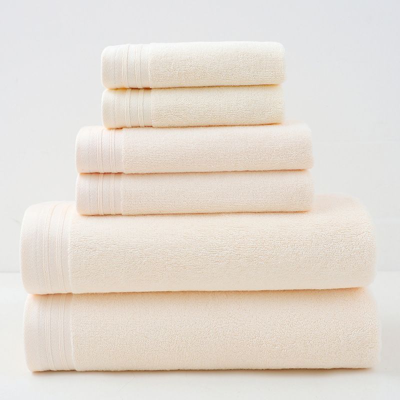 Combed Cotton Towel Set for Bath, Hand and Face, Off White