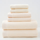 Combed Cotton Towel Set for Bath, Hand and Face, Off White