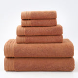 Combed Cotton Towel Set for Bath, Hand and Face, Caramel