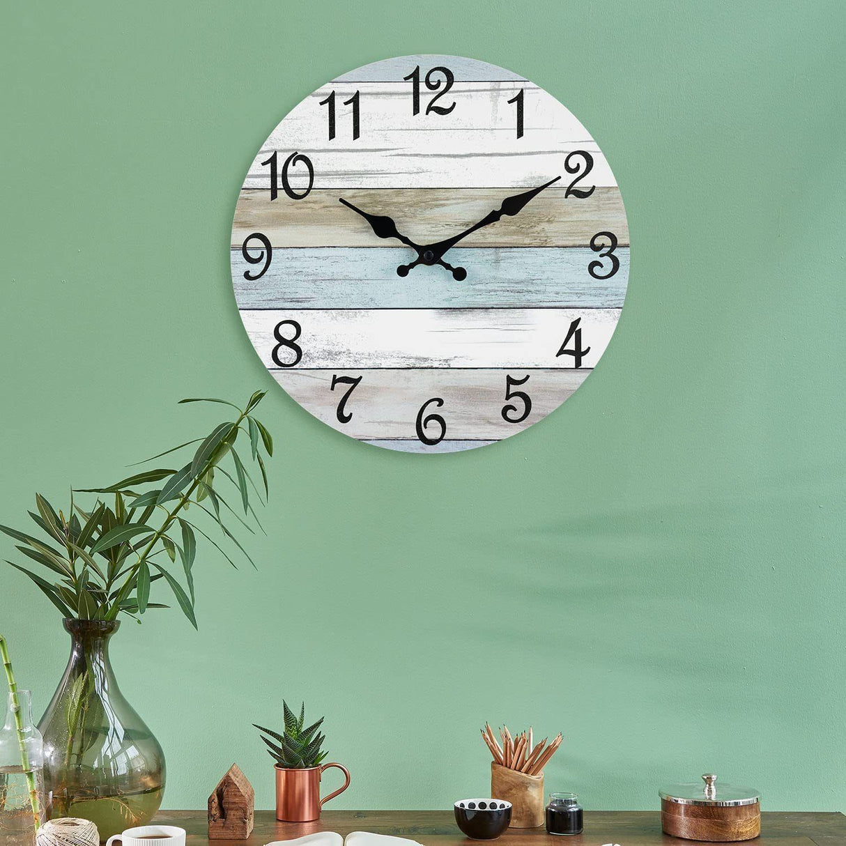 Wooden Wall Clock No.6, 10 Inch