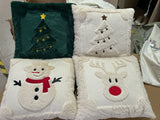 Set of 2 Christmas Cushion Covers - Off-White Snowflake (Pillow filling not included)