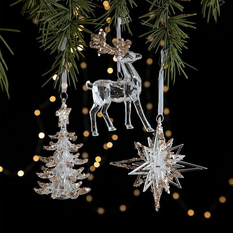 2pcs Feather Christmas Ornament Props