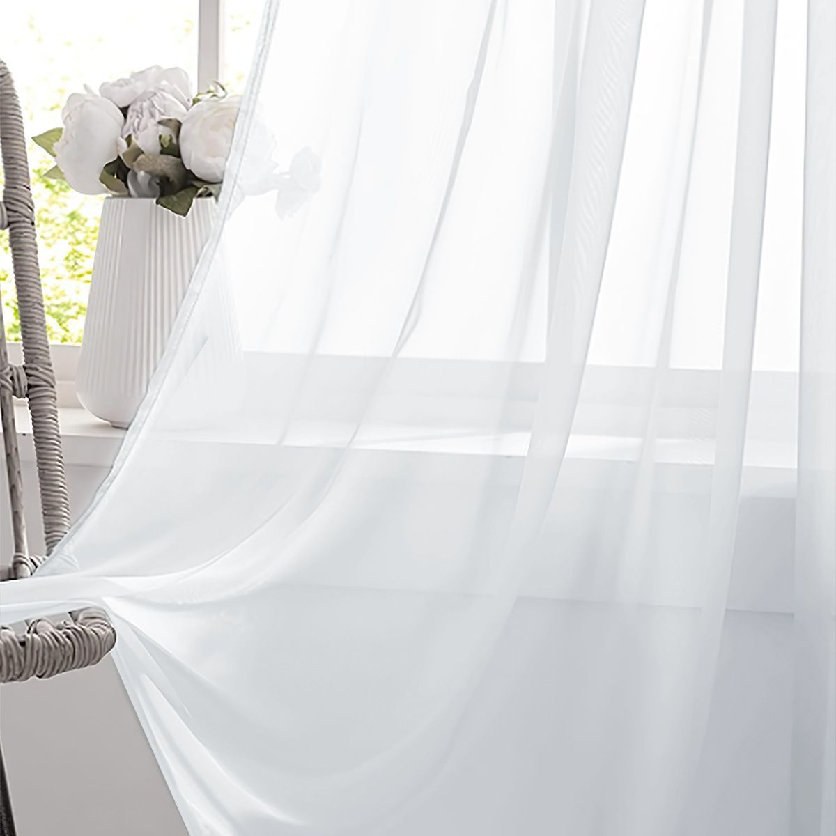 light purple Light Transparent Window Sheers, 2 Pieces, Multiple Sizes Available