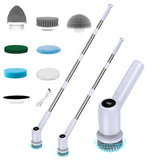 Electric Spin Scrubber Power Shower Cleaning Brush with Extendable Handle & 8 Brush Heads for Bathtub Tile Grout Kitchen Window and Floor