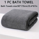 Modern Pineapple Grid Design Ultra-Soft Coral Fleece Bath Towel｜90x170cm Extra Thick Strong Absorption, Suitable for Bathroom, Gym, Hotel, and Home Use.(white)