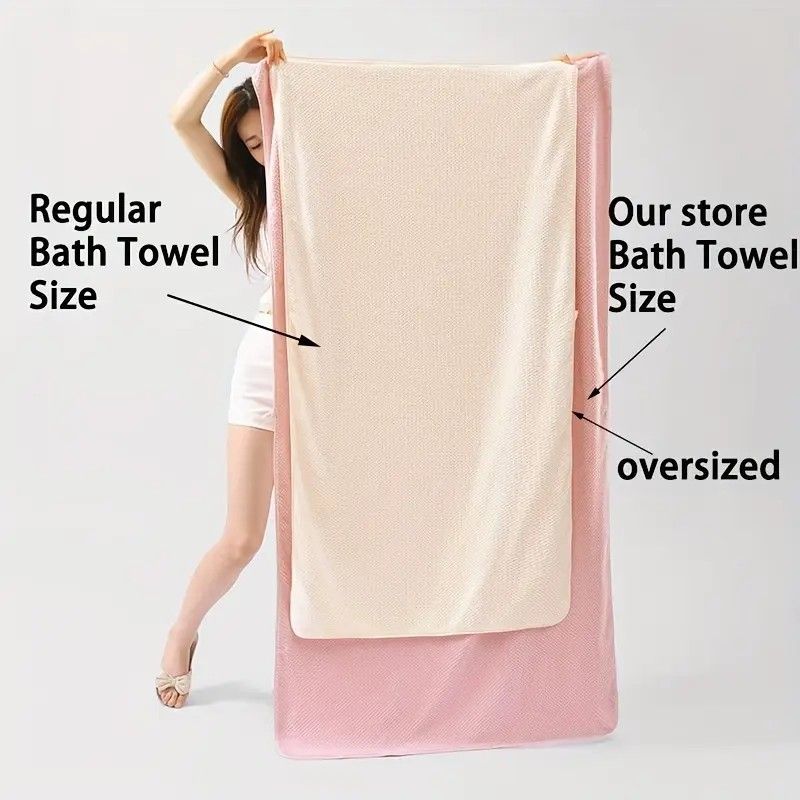 Modern Pineapple Grid Design Ultra-Soft Coral Fleece Bath Towel｜90x170cm Extra Thick Strong Absorption, Suitable for Bathroom, Gym, Hotel, and Home Use.(brown)