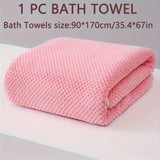 Modern Pineapple Grid Design Ultra-Soft Coral Fleece Bath Towel｜90x170cm Extra Thick Strong Absorption, Suitable for Bathroom, Gym, Hotel, and Home Use.(Dark grey)