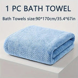 Modern Pineapple Grid Design Ultra-Soft Coral Fleece Bath Towel｜90x170cm Extra Thick Strong Absorption, Suitable for Bathroom, Gym, Hotel, and Home Use.(ORANGE)