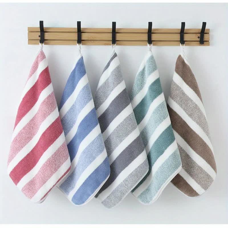 12PCS Thick Absorbent Lint-Free Coral Fleece Kitchen Cleaning Cloth, Easily Removes Grease, Hangable for Drying.PINK