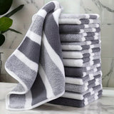 12PCS Thick Absorbent Lint-Free Coral Fleece Kitchen Cleaning Cloth, Easily Removes Grease, Hangable for Drying.PINK