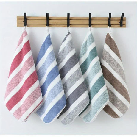 GREEN 12PCS Thick Absorbent Lint-Free Coral Fleece Kitchen Cleaning Cloth, Easily Removes Grease, Hangable for Drying